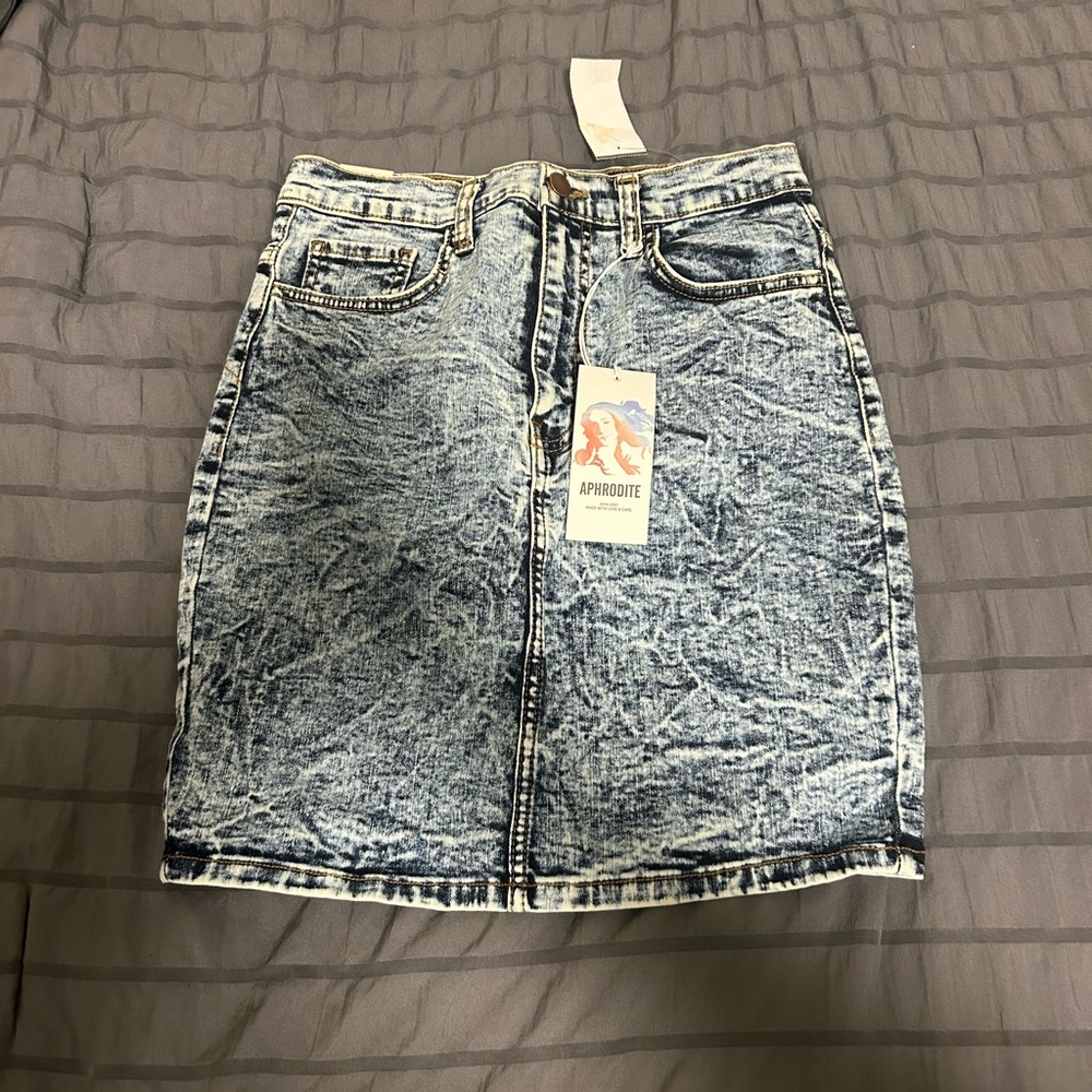 Aphrodite Women's Distressed Blue Pencil Skirt